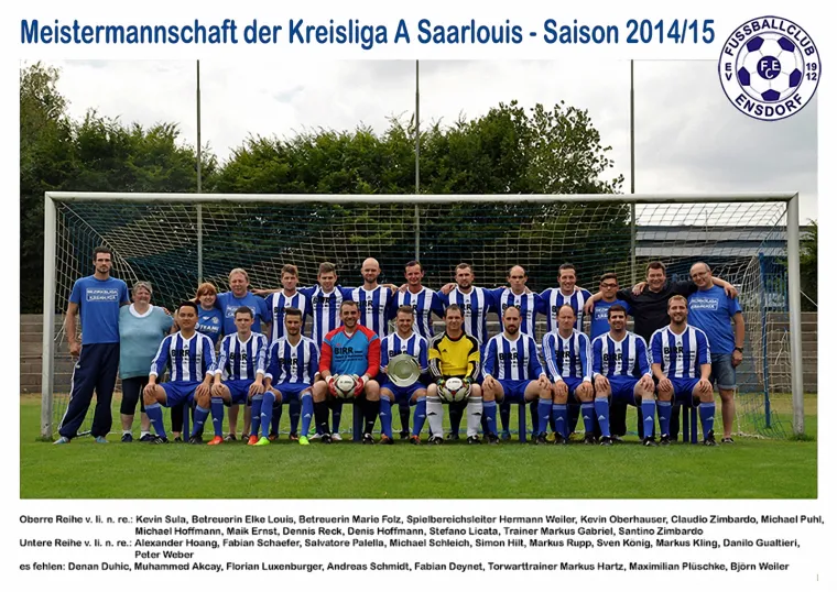 Meistermannschaft Kreisliga A 2014/2015